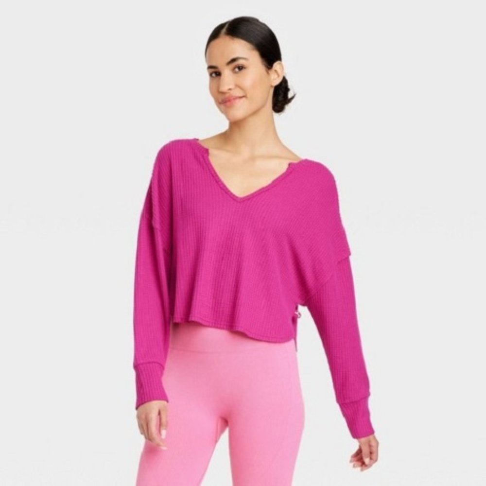 JoyLab™ Women's Waffle Long Sleeve Top Festival Size M
